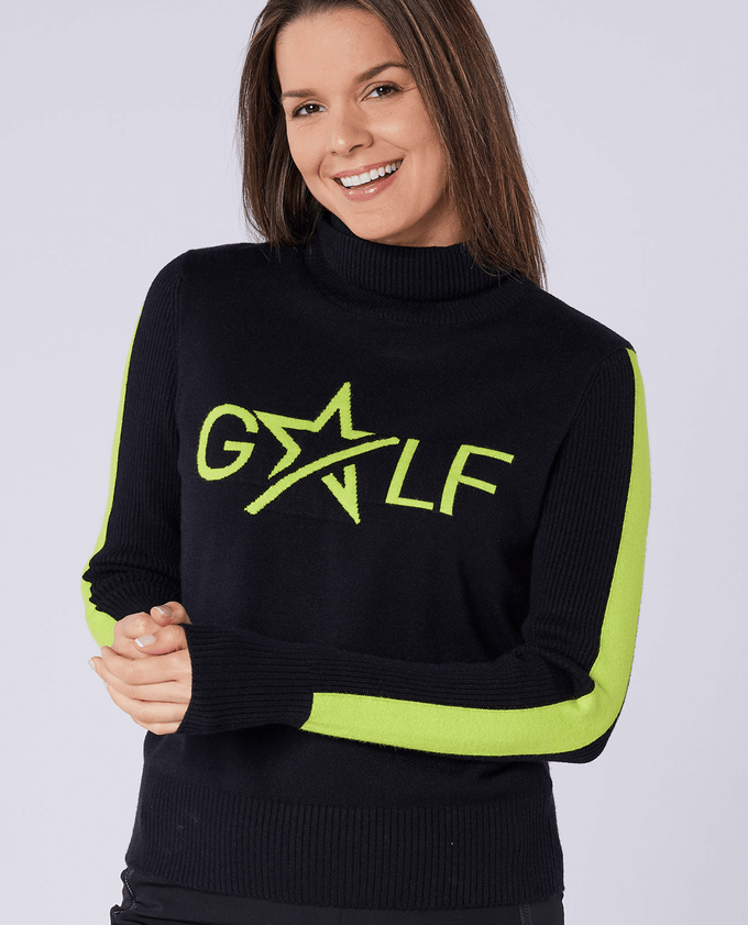 SWING OUT SISTER Sabrina Golf Sweater Pitch Black