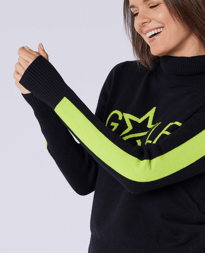 SWING OUT SISTER Sabrina Golf Sweater Pitch Black