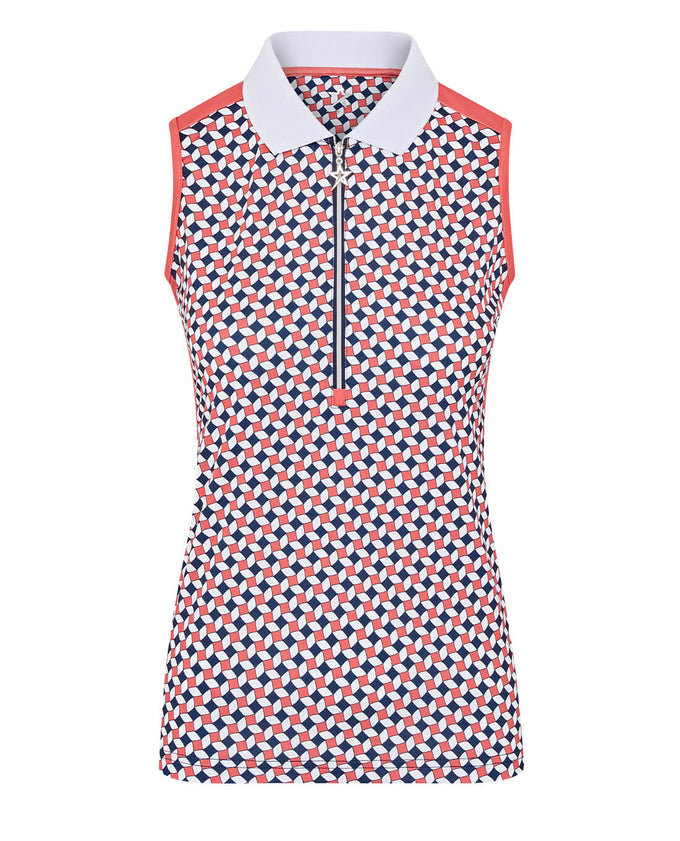 SWING OUT SISTER Beth Pattern Sleeveless Polo Jumping Beans