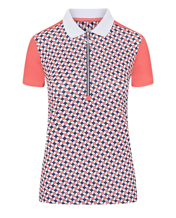 SWING OUT SISTER Beth Pattern Cap Sleeve Polo Jumping Beans