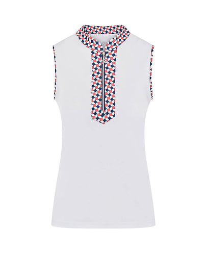 SWING OUT SISTER Zest Pique Pattern Sleeveless Polo Jumping Beans