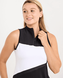 SOFIBELLA Monochrome Sleeveless Polo 3053 Black