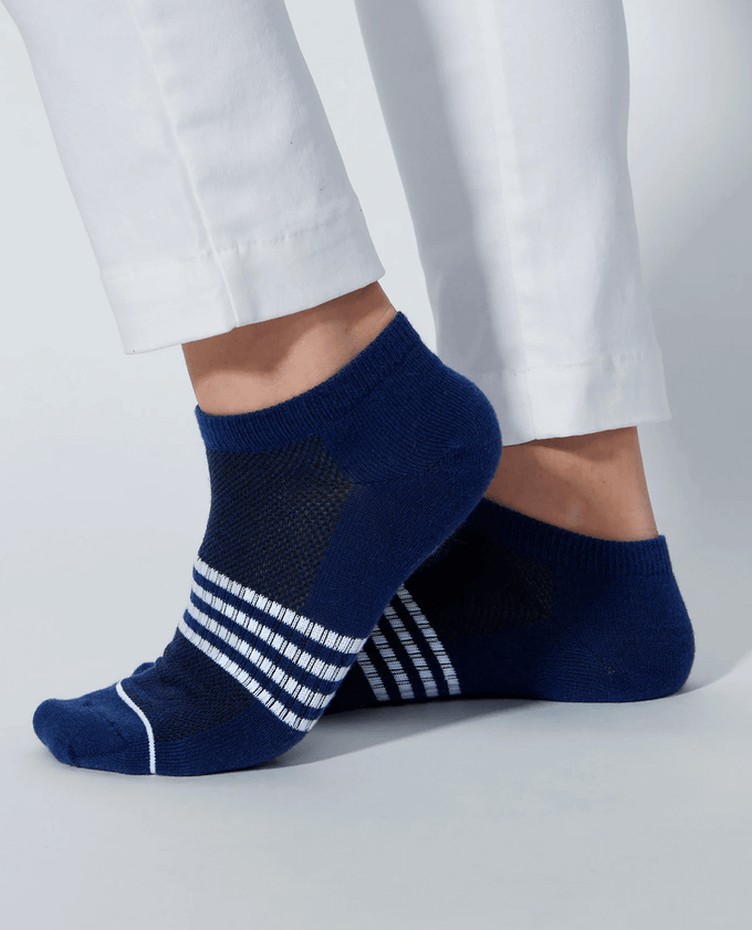DAILY SPORTS Air Socks 532 2-Pack Navy/White