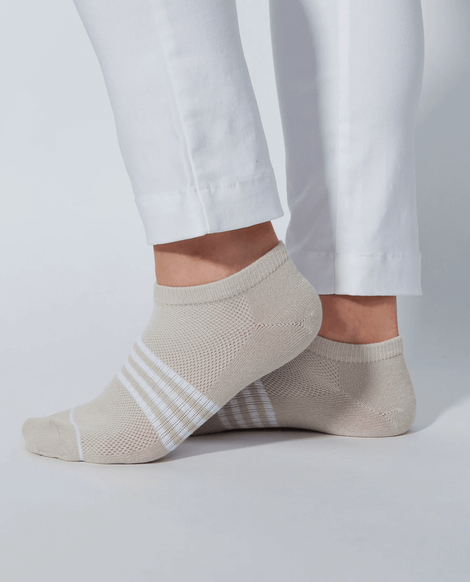 DAILY SPORTS Air Socks 532 2-Pack Beige/White