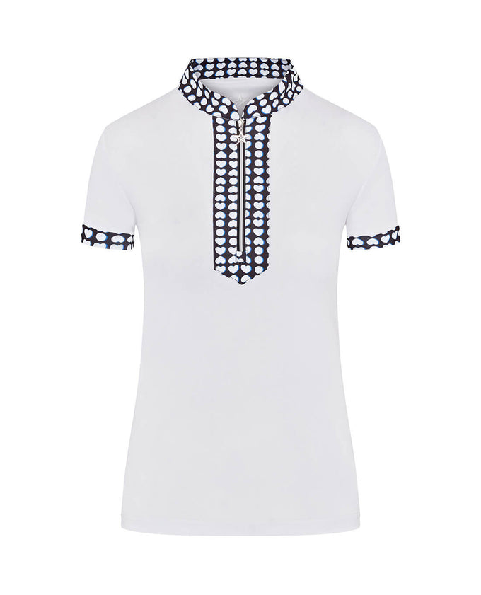 SWING OUT SISTER Zest Pique Pattern Cap Sleeve Polo Love Golf