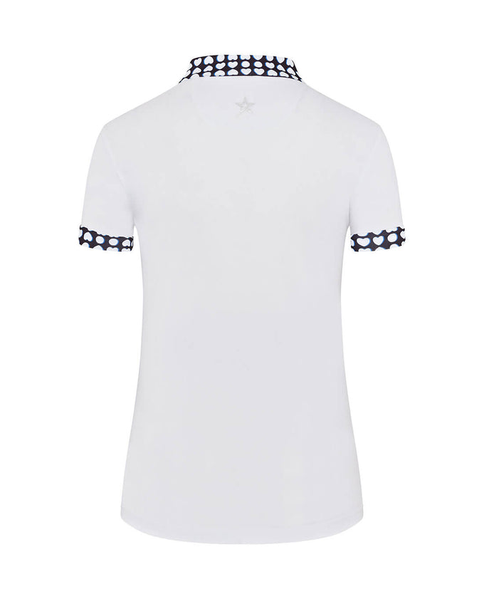 SWING OUT SISTER Zest Pique Pattern Cap Sleeve Polo Love Golf