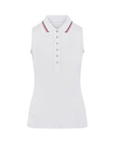 SWING OUT SISTER Pickle Pique Sleeveless Polo White