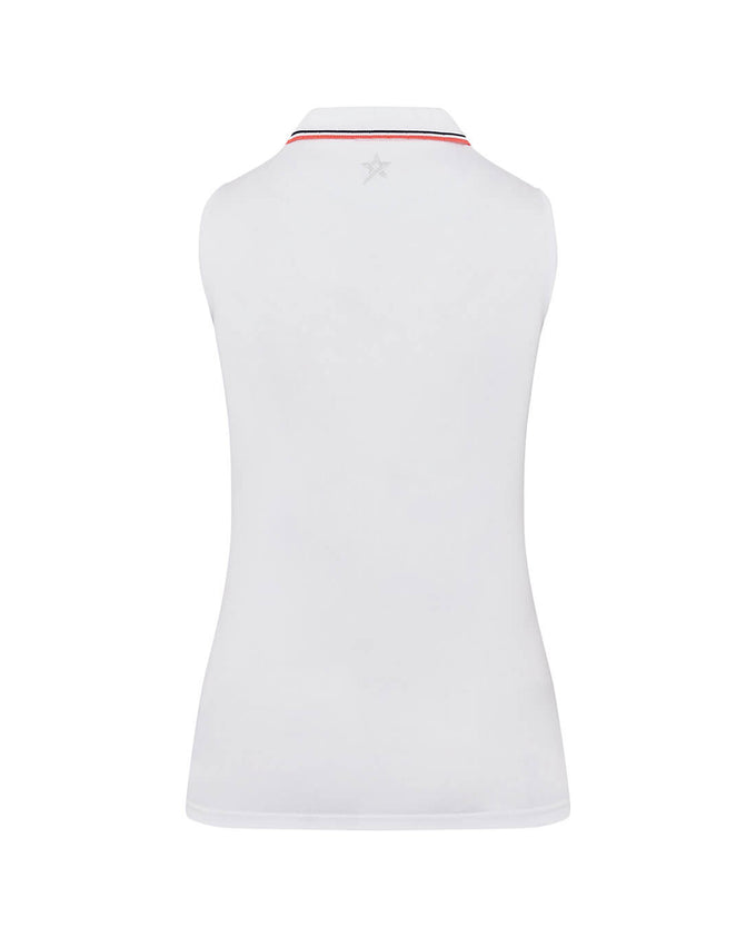 SWING OUT SISTER Pickle Pique Sleeveless Polo White