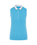 SWING OUT SISTER Pickle Pique Sleeveless Polo Sky Blue