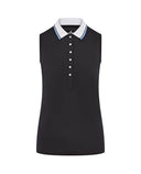 SWING OUT SISTER Pickle Pique Sleeveless Polo Black