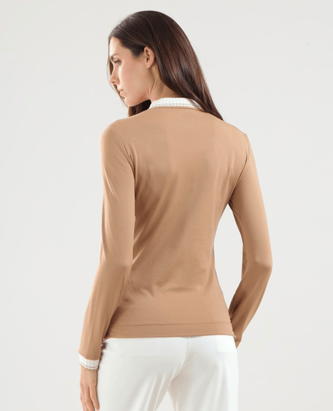 CHERVO Amarti Winter Brushed Long Sleeve Polo Pampas