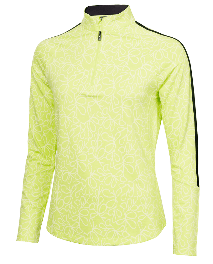 GREEN LAMB Mae Printed Zip Neck 046 Soft Lime