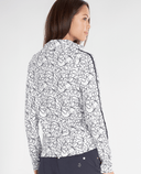 GREEN LAMB Mae Printed Zip Neck 046 White/Navy Flora