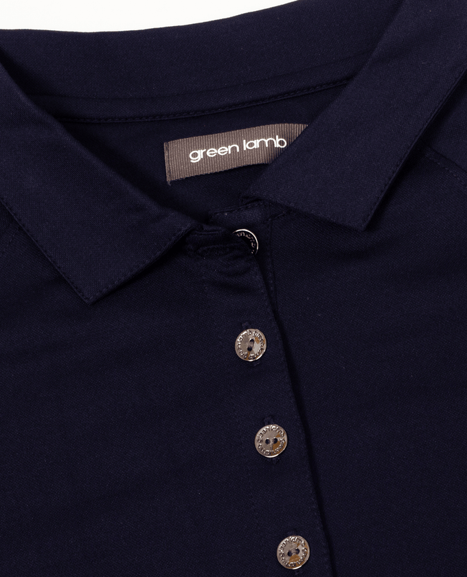 GREEN LAMB Mara Long Sleeve Polo 047 Navy/White