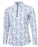 GREEN LAMB Elena Printed Long Sleeve 1/4 Zip Top 093 Botanic Print
