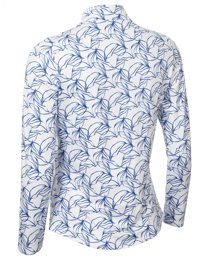 GREEN LAMB Elena Printed Long Sleeve 1/4 Zip Top 093 Botanic Print
