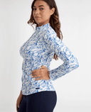 GREEN LAMB Elena Printed Long Sleeve 1/4 Zip Top 093 Botanic Print