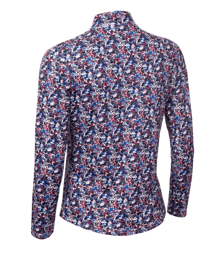 GREEN LAMB Elena Printed Long Sleeve 1/4 Zip Top 093 Floral Print