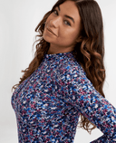 GREEN LAMB Elena Printed Long Sleeve 1/4 Zip Top 093 Floral Print