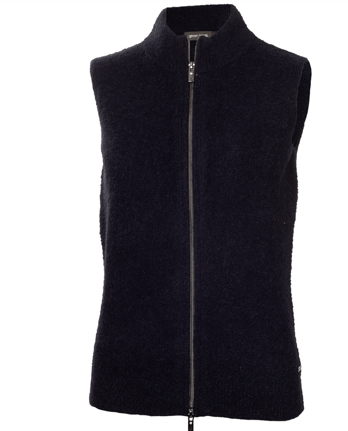 GREEN LAMB Ella Boucle Zipped Vest 096 Black