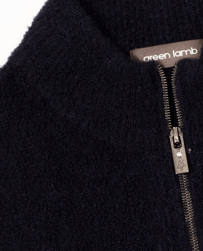 GREEN LAMB Ella Boucle Zipped Vest 096 Black