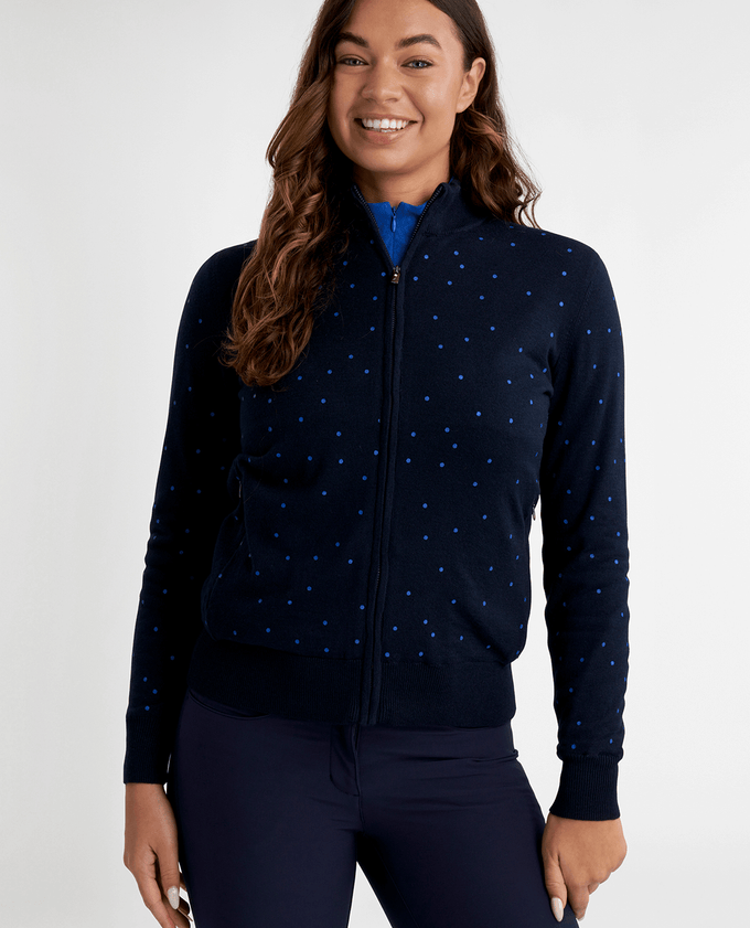 GREEN LAMB Elsa Windstopper Lined Spot Cardigan 101 Navy