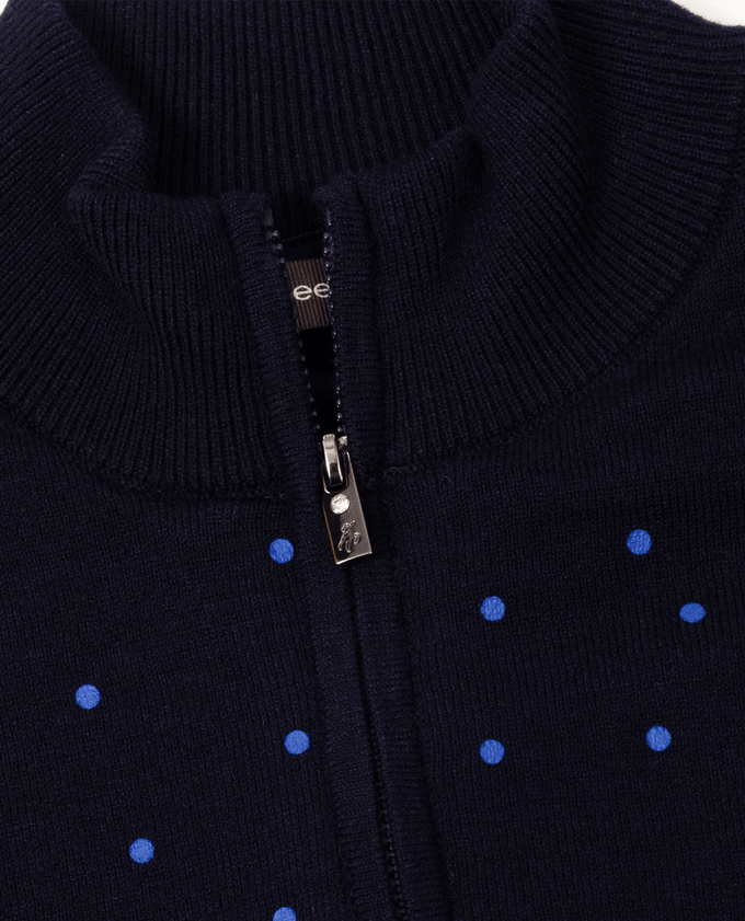 GREEN LAMB Elsa Windstopper Lined Spot Cardigan 101 Navy