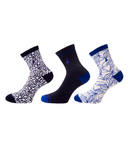 GREEN LAMB Mixed Socks 3 Pair Pack Electric Blue/Navy