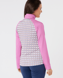 SWING OUT SISTER Heather 1/4 Zip Pattern Fleece Noughty Pink
