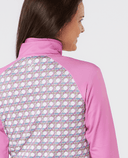 SWING OUT SISTER Heather 1/4 Zip Pattern Fleece Noughty Pink