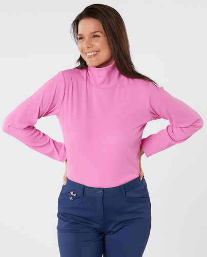 SWING OUT SISTER Natasha Ribbed Roll Neck Super Pink
