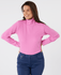 SWING OUT SISTER Natasha Ribbed Roll Neck Super Pink
