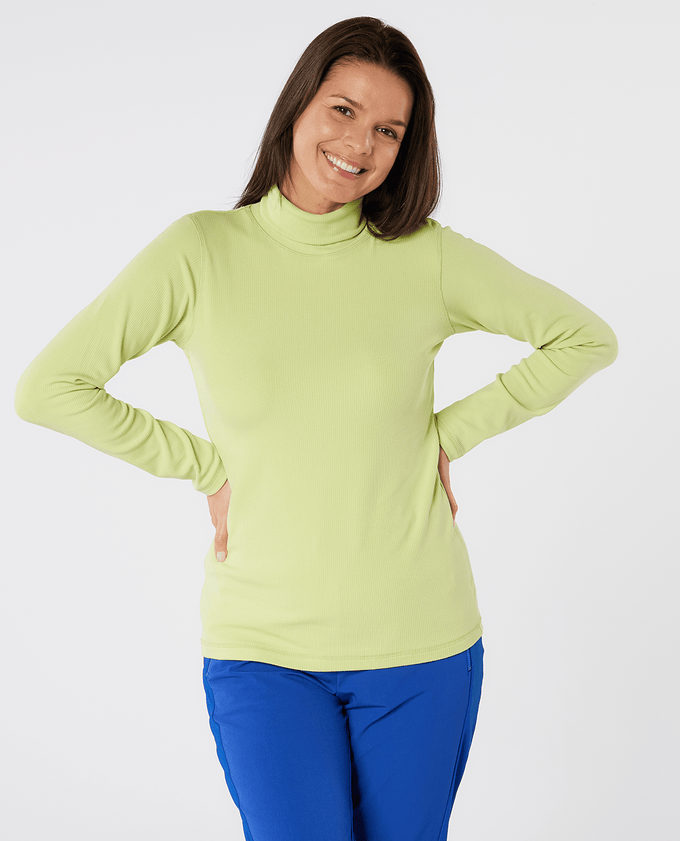 SWING OUT SISTER Natasha Ribbed Roll Neck Green Glow