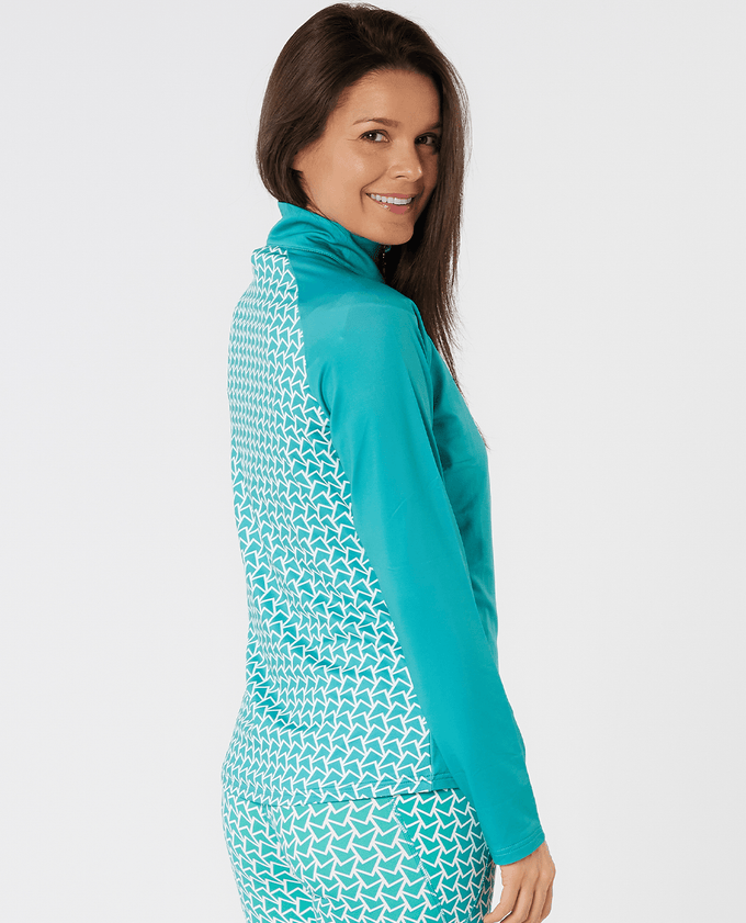 SWING OUT SISTER Heidi 1/4 Zip Fleeced Mid Layer Megabyte Teal
