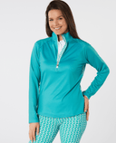 SWING OUT SISTER Heidi 1/4 Zip Fleeced Mid Layer Megabyte Teal