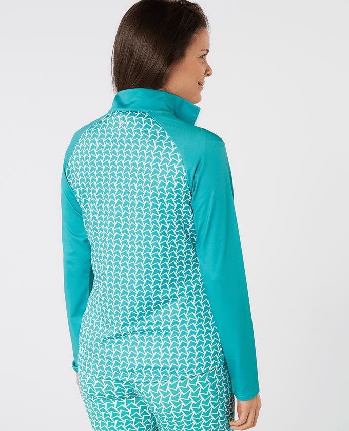 SWING OUT SISTER Heidi 1/4 Zip Fleeced Mid Layer Megabyte Teal