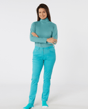 SWING OUT SISTER Natasha Ribbed Roll Neck Crystal Teal