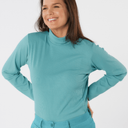 SWING OUT SISTER Natasha Ribbed Roll Neck Crystal Teal - S / Crystal Teal