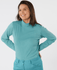 SWING OUT SISTER Natasha Ribbed Roll Neck Crystal Teal
