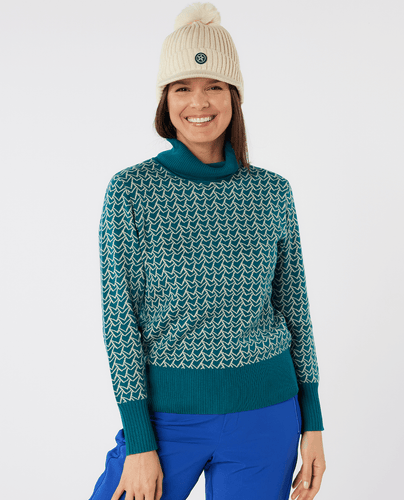 SWING OUT SISTER Donna Knit Roll Neck Megabyte Teal