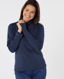 SWING OUT SISTER Natasha Ribbed Roll Neck Navy Blazer
