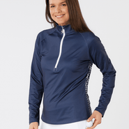 SWING OUT SISTER Heidi 1/4 Zip Fleeced Mid Layer Megabyte Navy - XS / Megabyte Navy