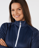 SWING OUT SISTER Heidi 1/4 Zip Fleeced Mid Layer Megabyte Navy