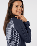 SWING OUT SISTER Heidi 1/4 Zip Fleeced Mid Layer Megabyte Navy