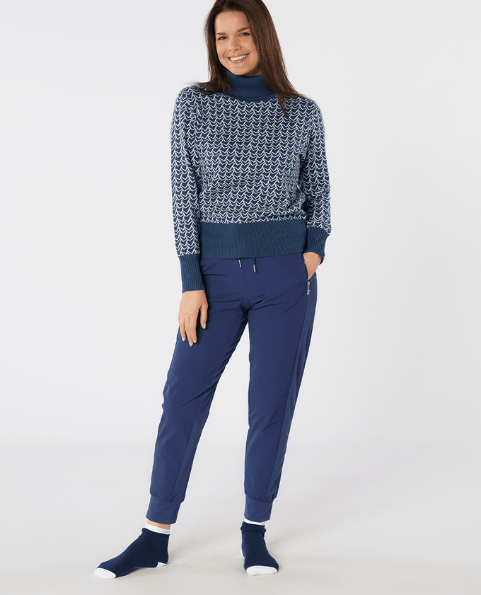 SWING OUT SISTER Donna Knit Roll Neck Megabyte Navy