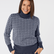 SWING OUT SISTER Donna Knit Roll Neck Megabyte Navy - XS / Megabyte Navy