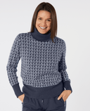 SWING OUT SISTER Donna Knit Roll Neck Megabyte Navy
