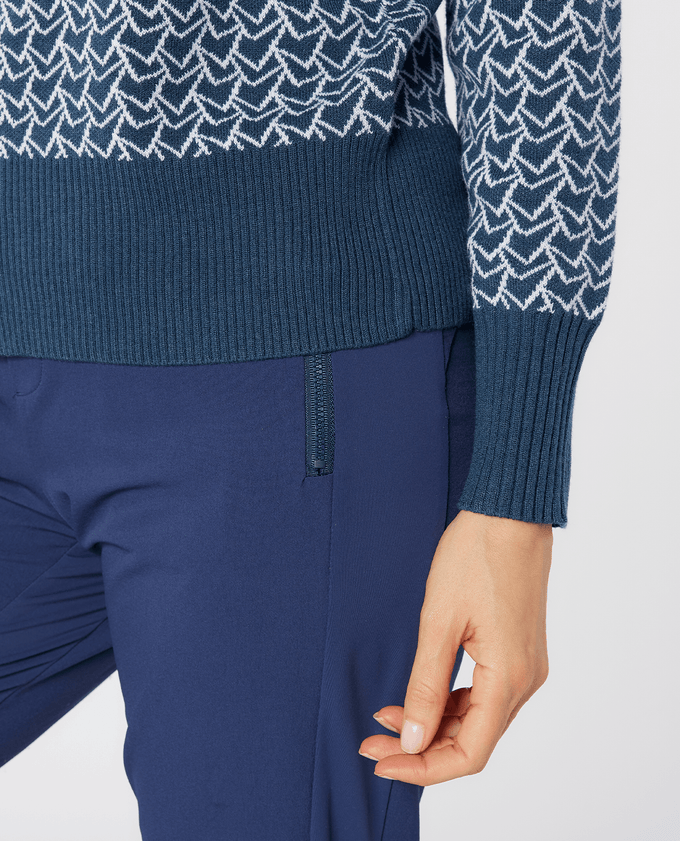 SWING OUT SISTER Donna Knit Roll Neck Megabyte Navy