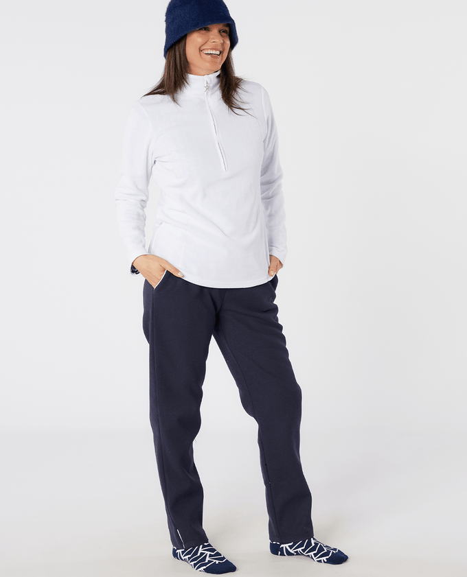 SWING OUT SISTER Frankie 1/4 Zip Fleece Optic White