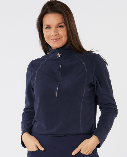 SWING OUT SISTER Frankie 1/4 Zip Fleece Navy Blazer